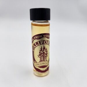 California Redwood Oil Vial Souvenir Tourist Gift‎ Fragrance Collectible Vintage